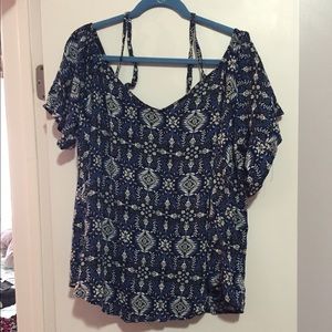 Damask Print Off the Shoulder Top