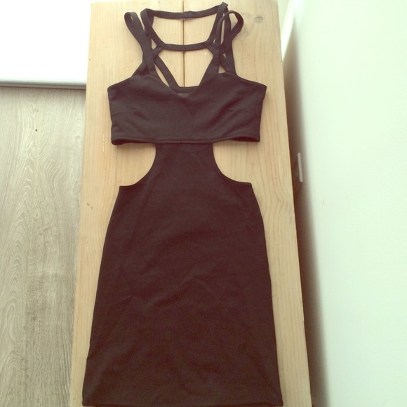 Nasty Gal Black Cut Out Dress