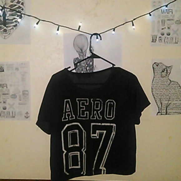 Black mesh crop top