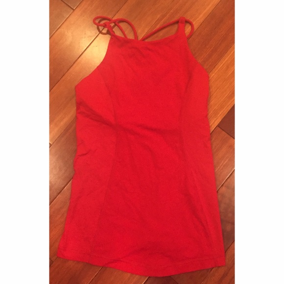Red Lululemon workout tank top