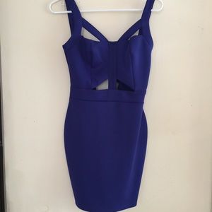Royal blue cut out mini dress