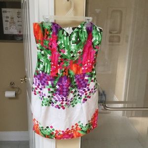 Super cute colorful strapless dress