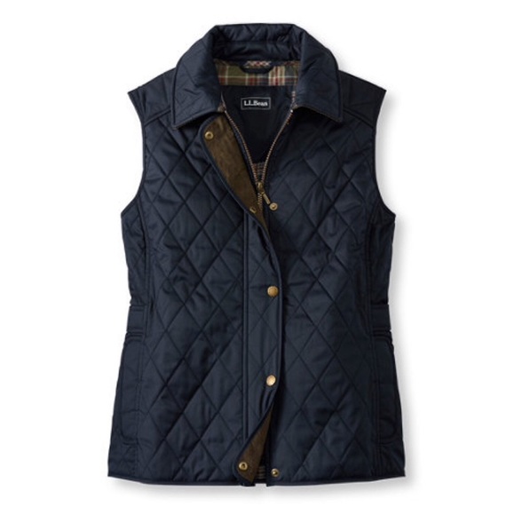 LL Bean Navy Quilted Riding Vest