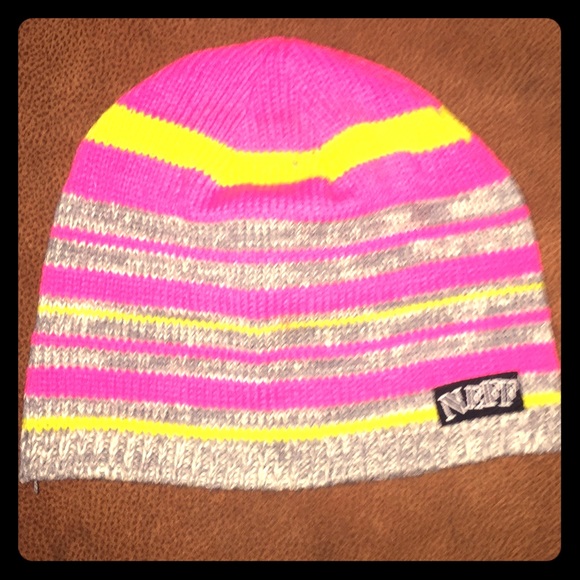 Neff female beanie. Never been worn. Gray, pink