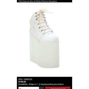 YRU qozmo sky high white platform sneakers