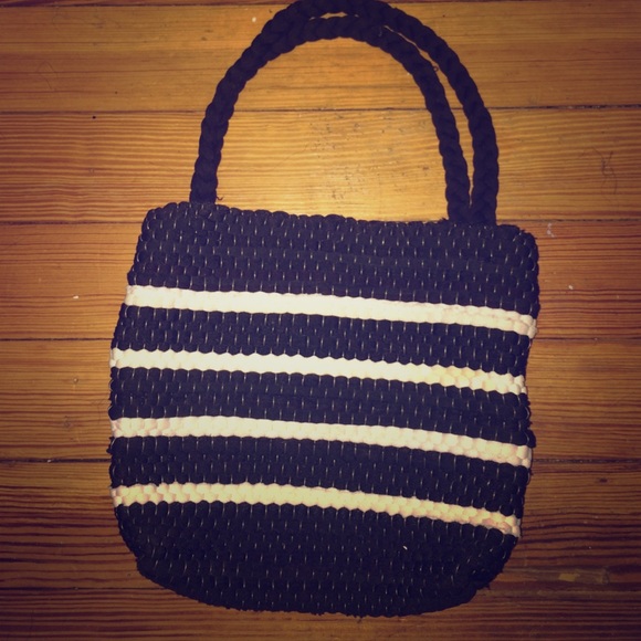 Handmade black and white purse