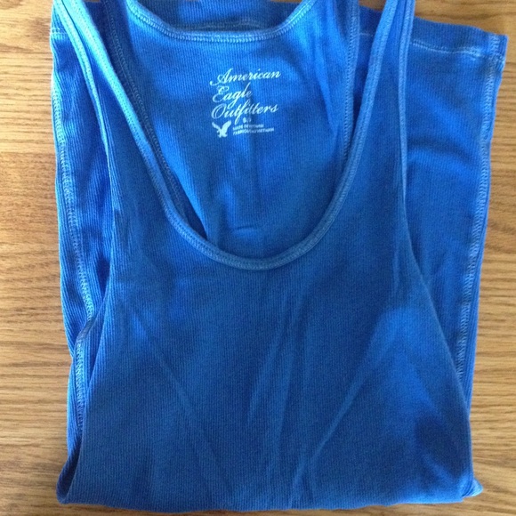 American Eagle Ribbed Dark Blue Tank