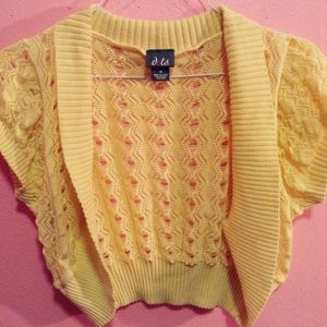 Yellow Short Sleeve Cardigan !
