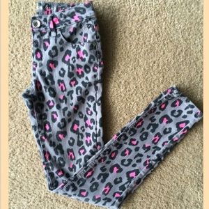 Pink Leopard Print Skinny Jeans
