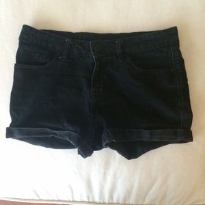 High waisted black shorts