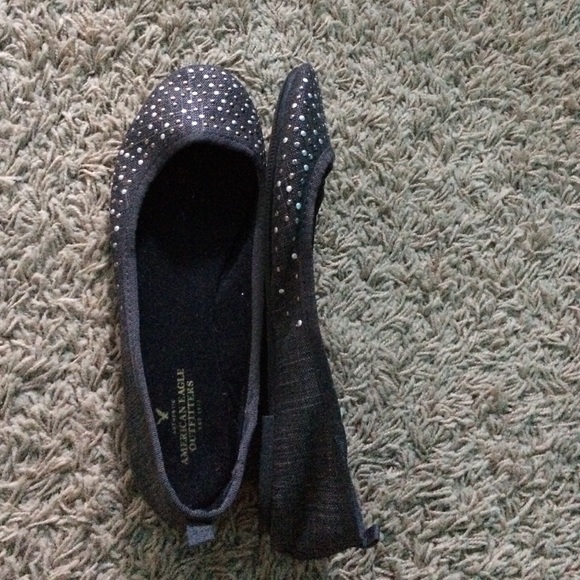 Studded grey flats