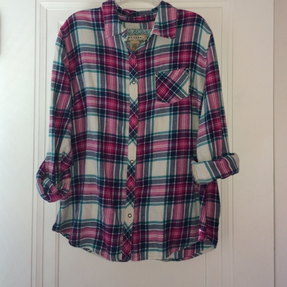 Pink and blue plaid flannel!