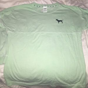 medium long sleeve mint green PINK jersey