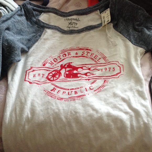 Motorcycle baseball tee