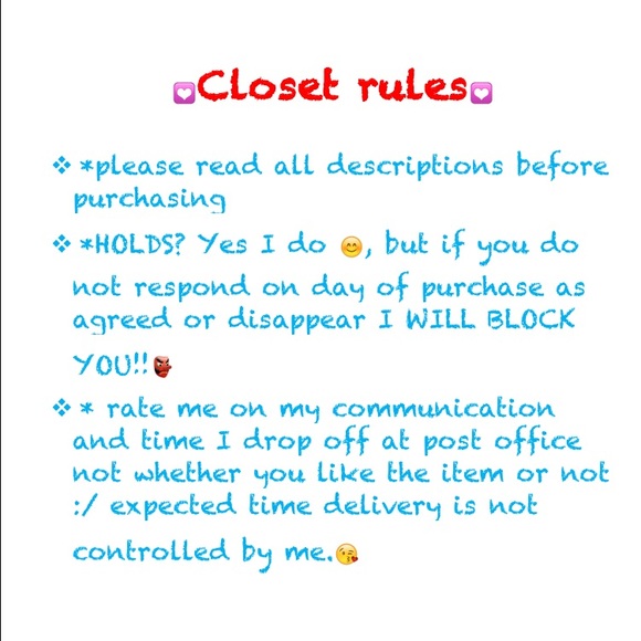 💕CLOSET RULES💕