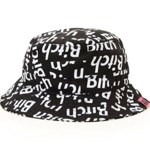 Married to the mob "Bitch" sticker bucket hat