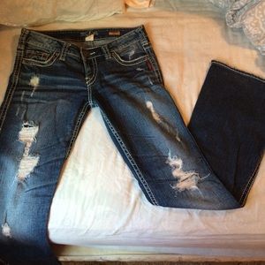Silver flared jeans