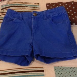 Blue denim shorts