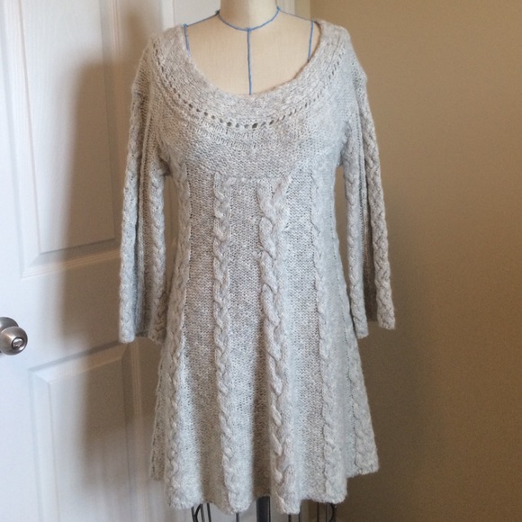 chunky cable knit sweater dress