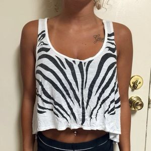 Flowy zebra print crop top