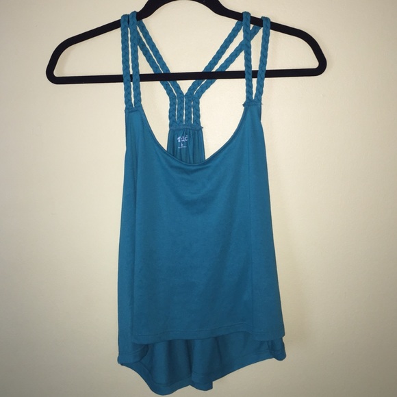 braided teal tank top