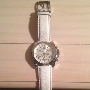 White leather strap Michael Kors watch w/ box!