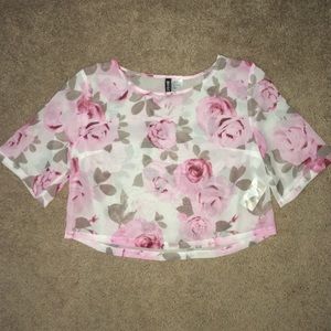 HM floral see through crop top