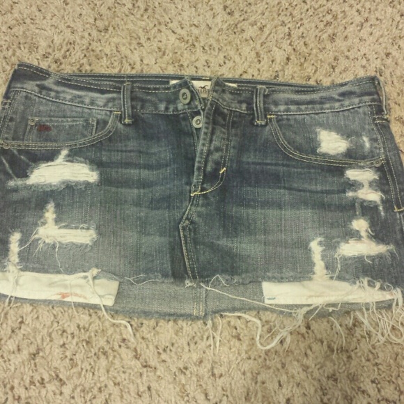 Hollister distressed Jean skirt.