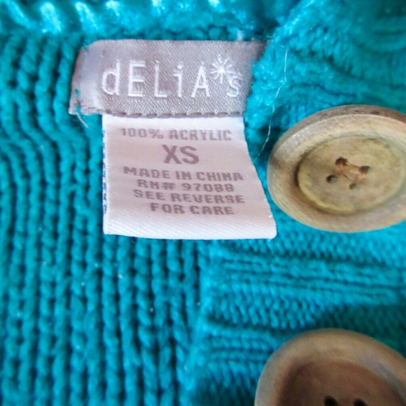 Turquoise Pull Over Hoodie by Delia's - Picture 4 of 4