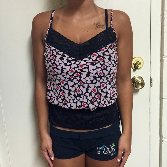 Heart and black lace top