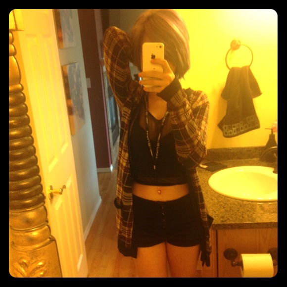 Red plaid sweater cardigan