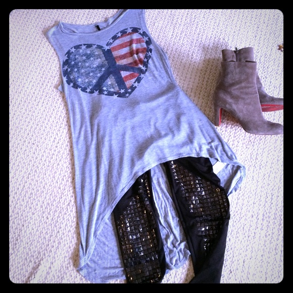 *never worn*Long gray top cotton material size S/M
