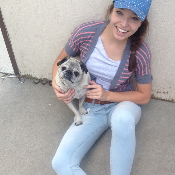 Grey and Salmon Short Sleeved Cardigan