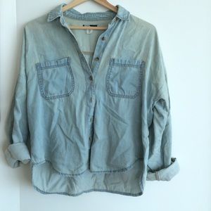 Oversized chambray button up