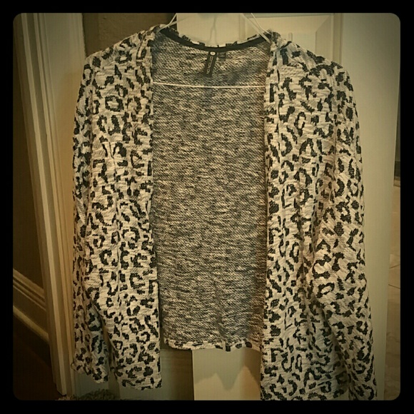 Black and white leopard cardigan