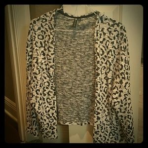 Black and white leopard cardigan