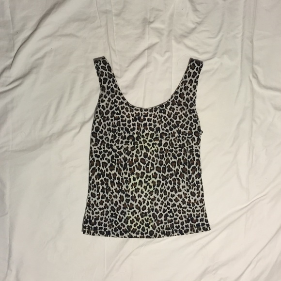 Cheetah print tank top with neon open straps