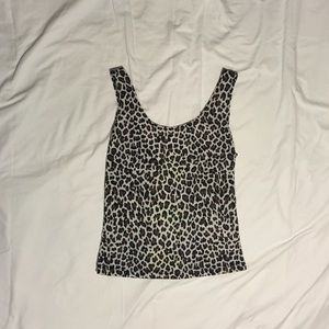 Cheetah print tank top with neon open straps