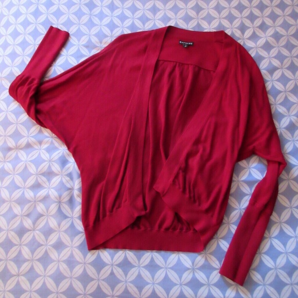 Soft Red Batwing Express Cardigan - Picture 3 of 4