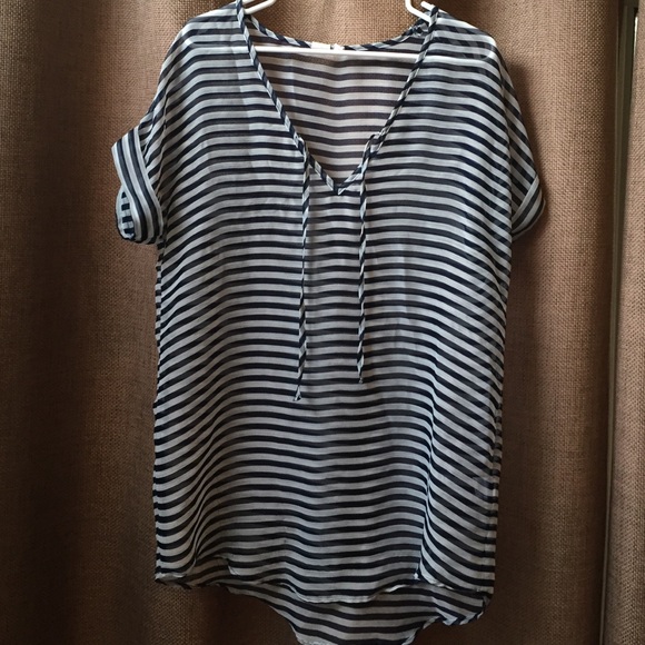 Francesca's Collections Other - Navy & white striped beach cover up!  Clearance!!