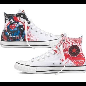 Rare Superman white High Top Converse