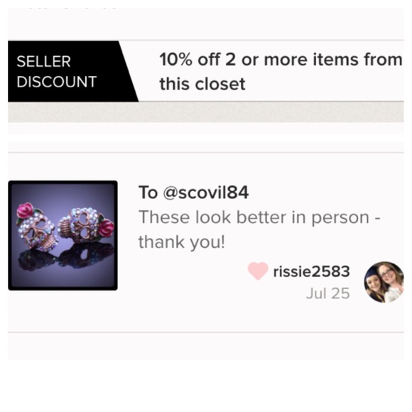 Pave Crystal Skull Earrings - Picture 4 of 4