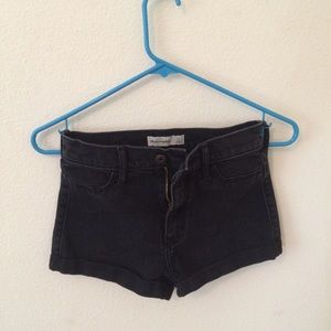black denim shorts