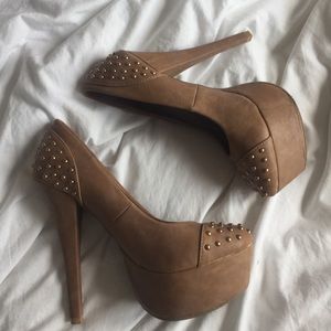 Nude Studded Heels