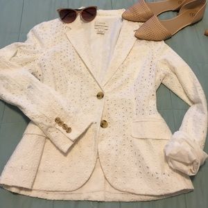 J. Crew white schoolboy eyelet blazer