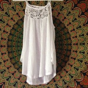 A white tank top with floral pattern