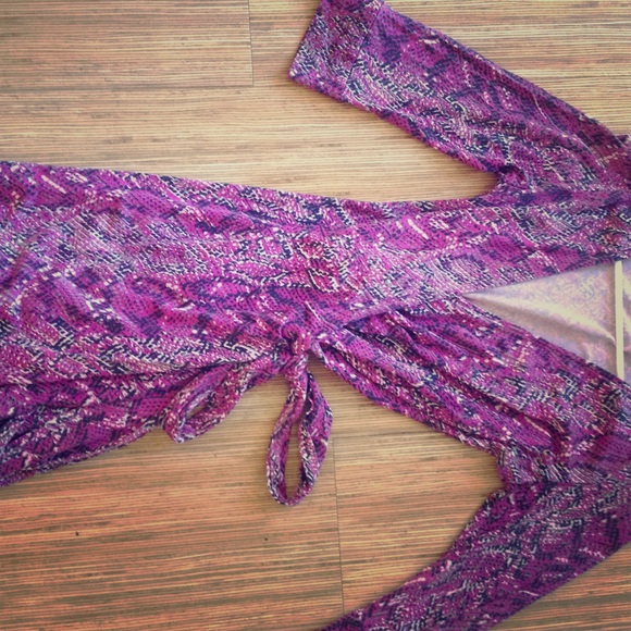 DVF pink snakeskin wrap dress