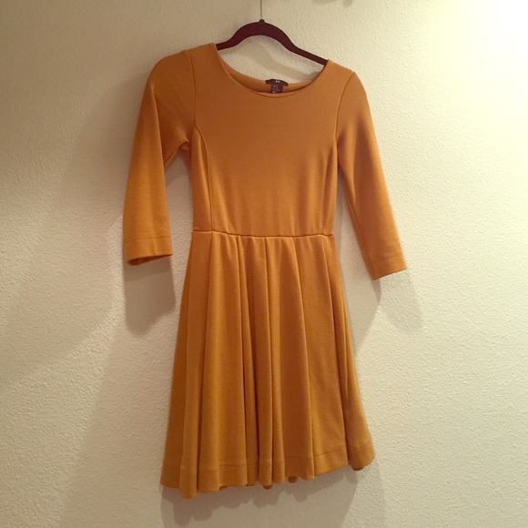 H&M Dresses Hm Mustard Yellow Pleated Dress Poshmark
