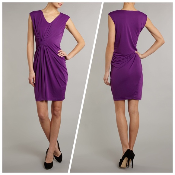 NWT Kenneth Cole - Gathered Amethyst Dress - S
