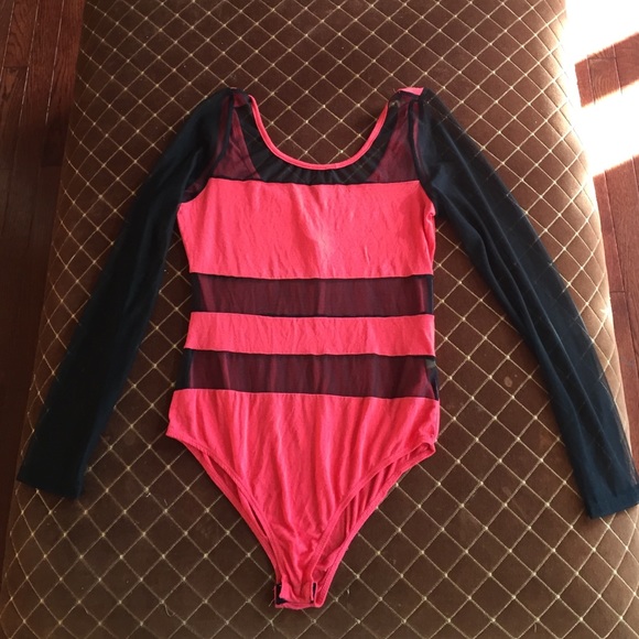 New with tags Coral and Sheer body suit!!